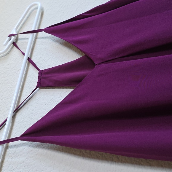 Alice + Olivia Fierra Racerback Silk Mini Slip Dress Burgundy Purple, Size S/P - Picture 3 of 9